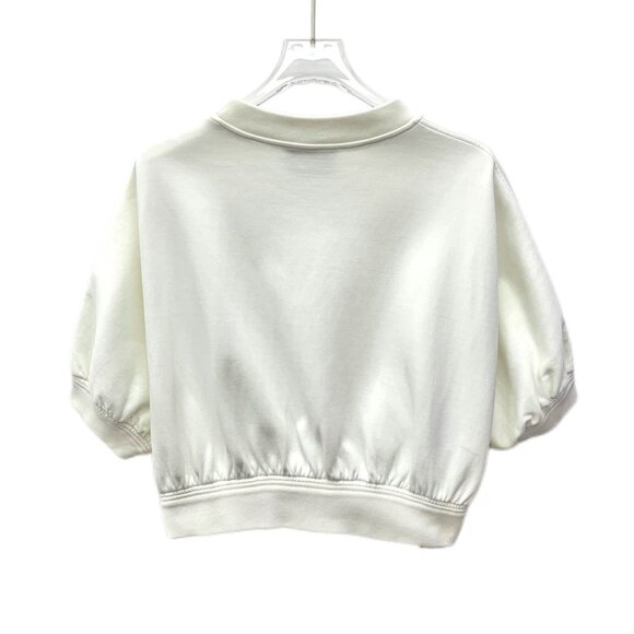 Prada White Triangle Logo Relief Round Neck Short Sleeve T-Shirt Size S - Picture 2 of 8